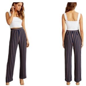Kookai Flora Striped pants high waist lined slimming trouser size 34